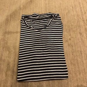 Brandy Melville Oversized Navy/White Striped  Crew Neck T-Shirt Size: OneSize